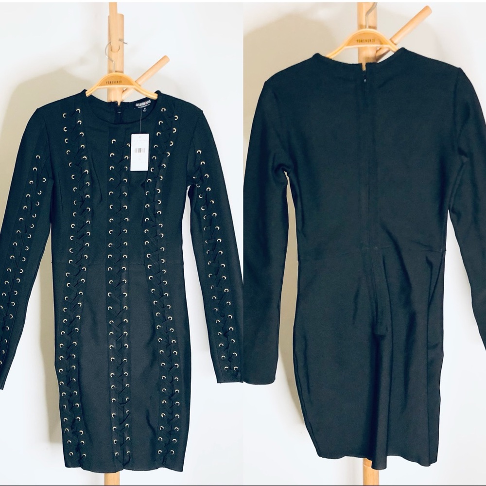 FASHION NOVA BANDAGE KNOTTED DRESS